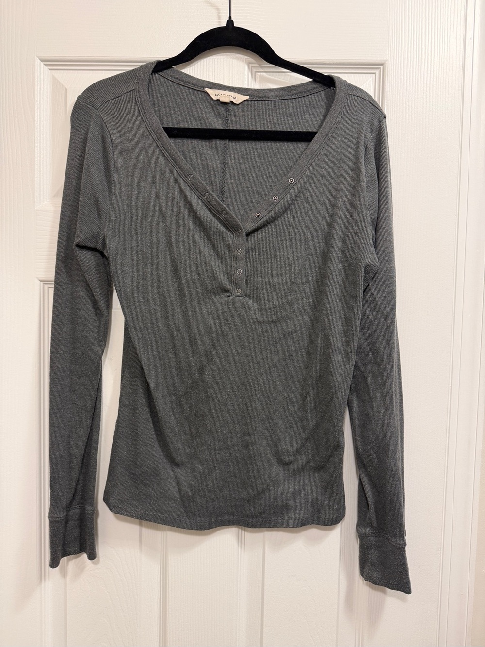 Lucky Brand Gray Long-Sleeve Henley